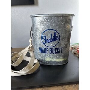 Vintage Wade Bucket Frabill's Galvanized Minnow Bucket With Strap